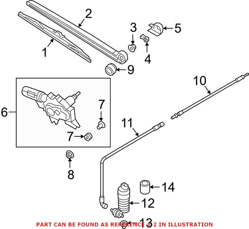 Audi Back Glass Wiper Arm 8W99554071P9